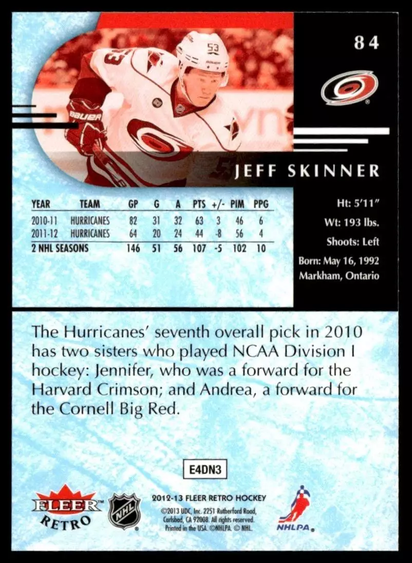 2012-13 Fleer Retro #84 Jeff Skinner 1
