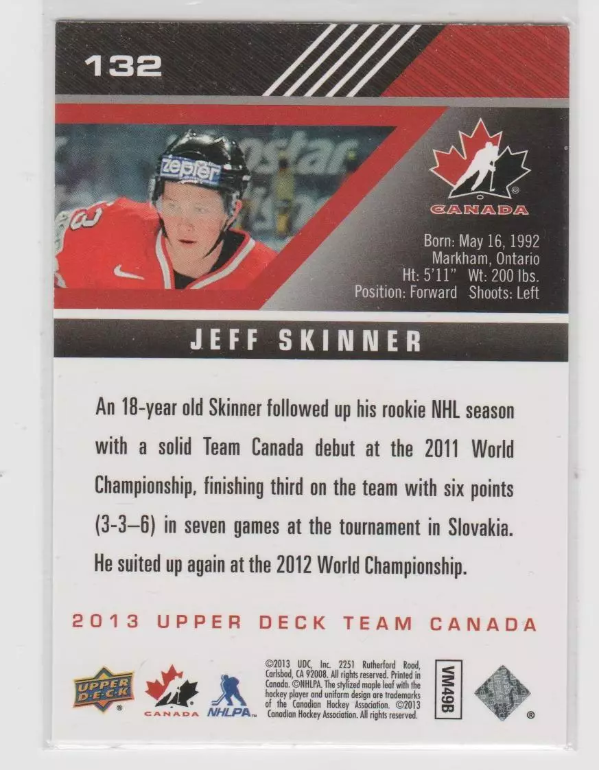 2013-14 Upper Deck Team Canada #132 Jeff Skinner 1