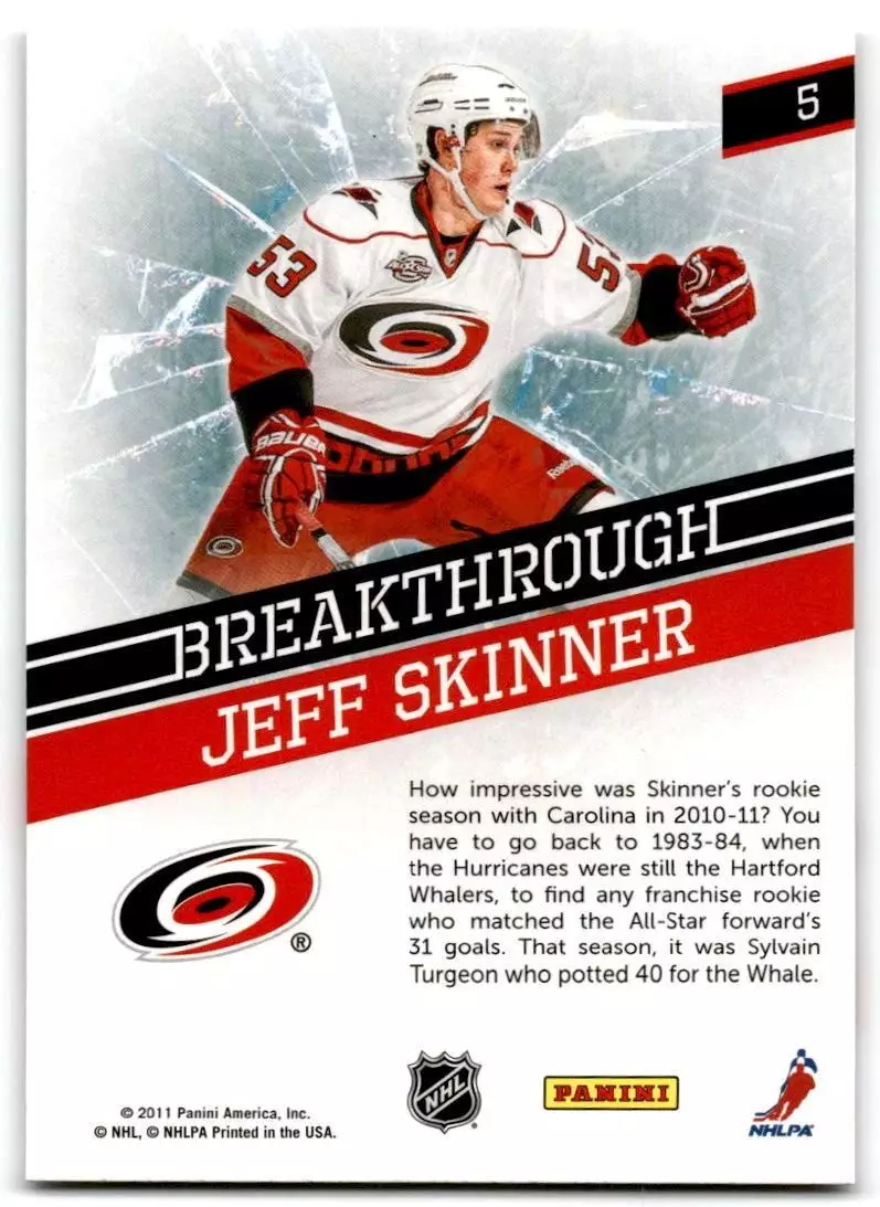 2011-12 Pinnacle Breakthrough #5 Jeff Skinner 1
