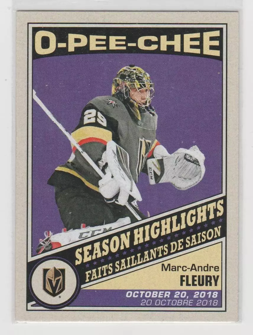 2019-20 O-Pee-Chee Retro #593 Marc-Andre Fleury SH