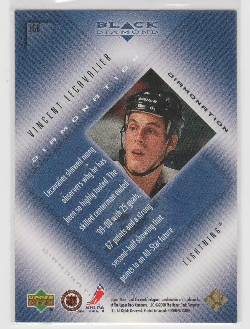 2000-01 Black Diamond Diamonation #IG8 Vincent Lecavalier 1