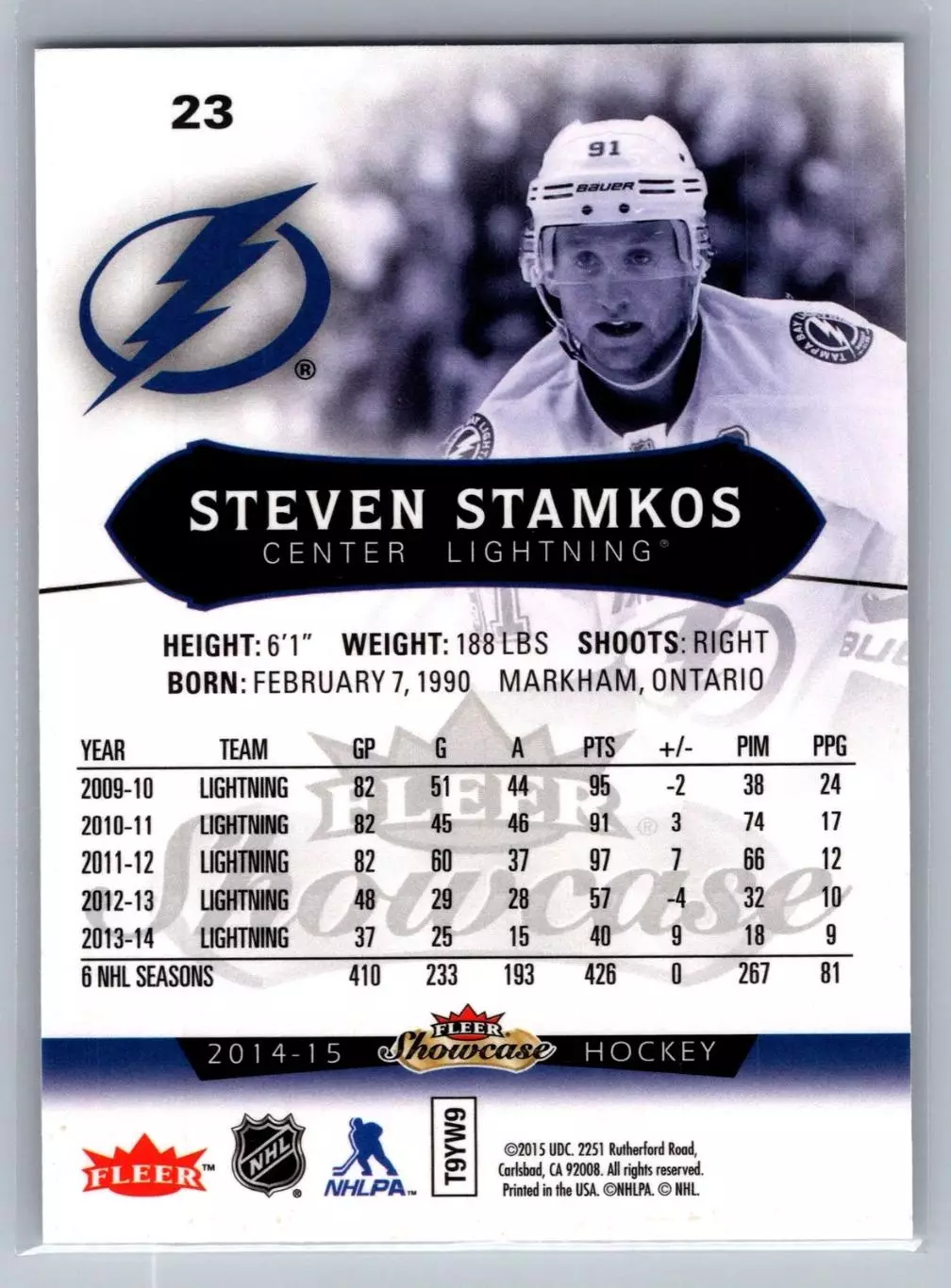 2014-15 Fleer Showcase #23 Steven Stamkos 1