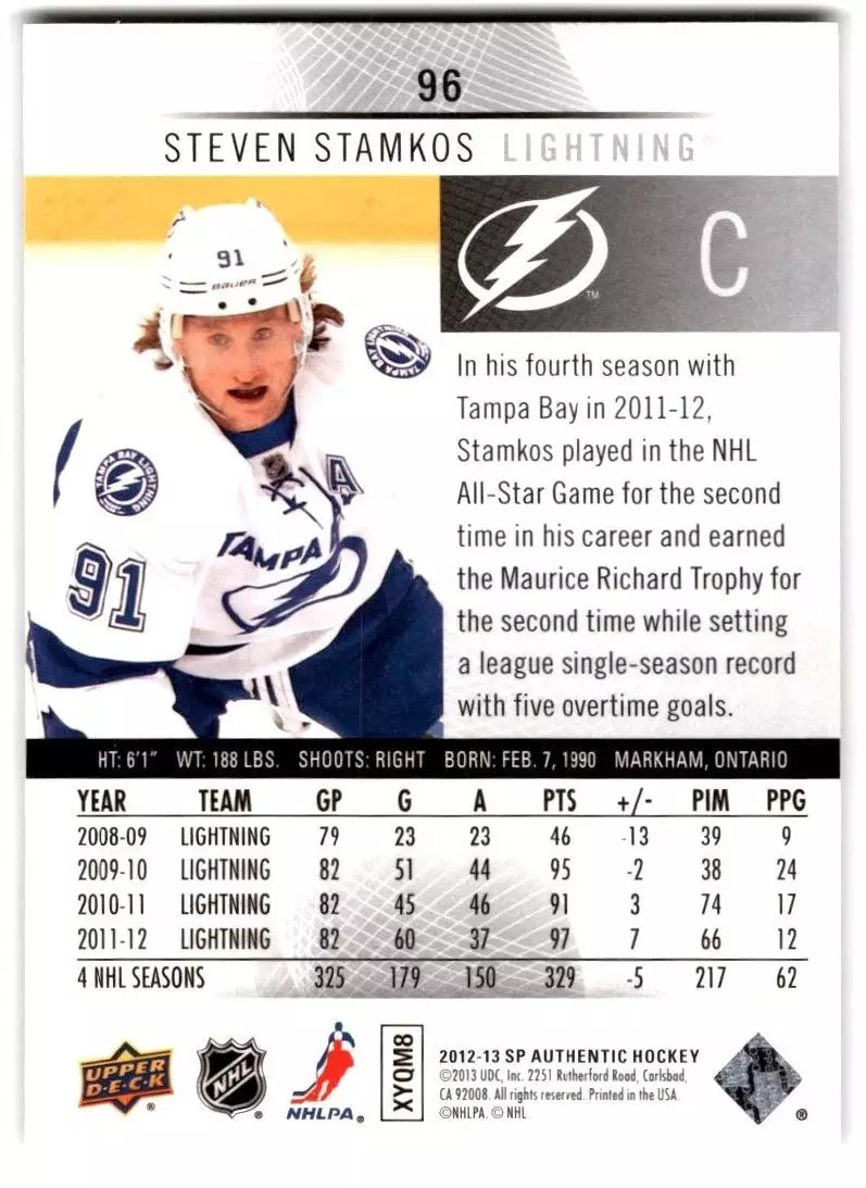 2012-13 SP Authentic #96 Steven Stamkos 1
