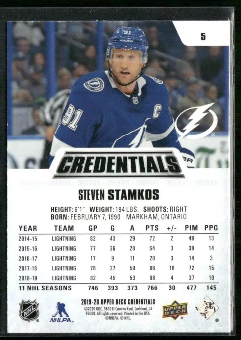 2019-20 Upper Deck Credentials #5 Steven Stamkos 1