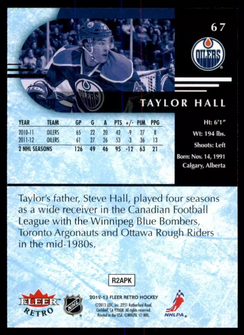 2012-13 Fleer Retro #67 Taylor Hall 1