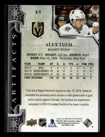 2019-20 Artifacts #42 Alex Tuch 1
