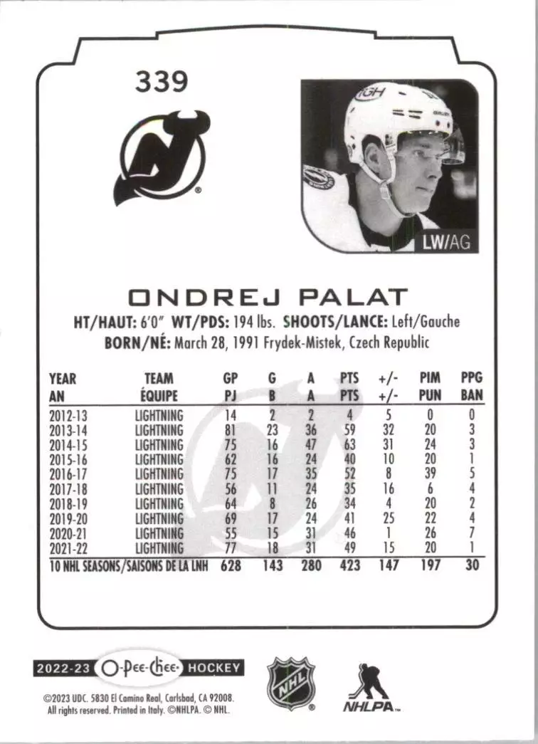 2022-23 O-Pee-Chee #339 Ondrej Palat 1