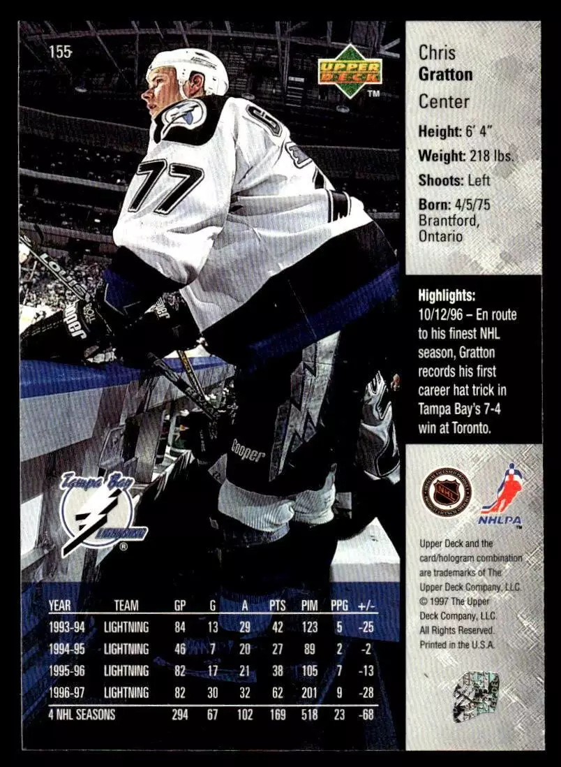 1997-98 Upper Deck #155 Chris Gratton 1