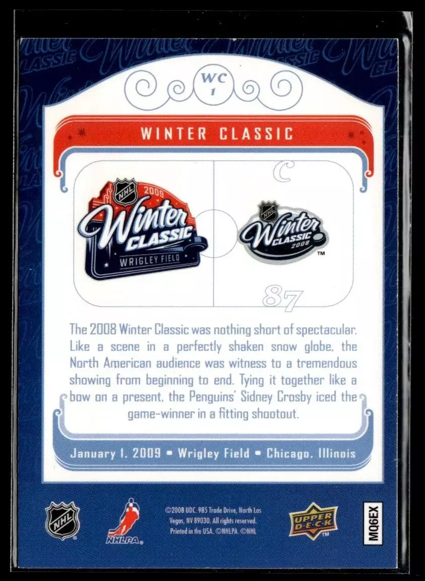 2008-09 Upper Deck MVP Winter Classic #WC1 Sidney Crosby 1