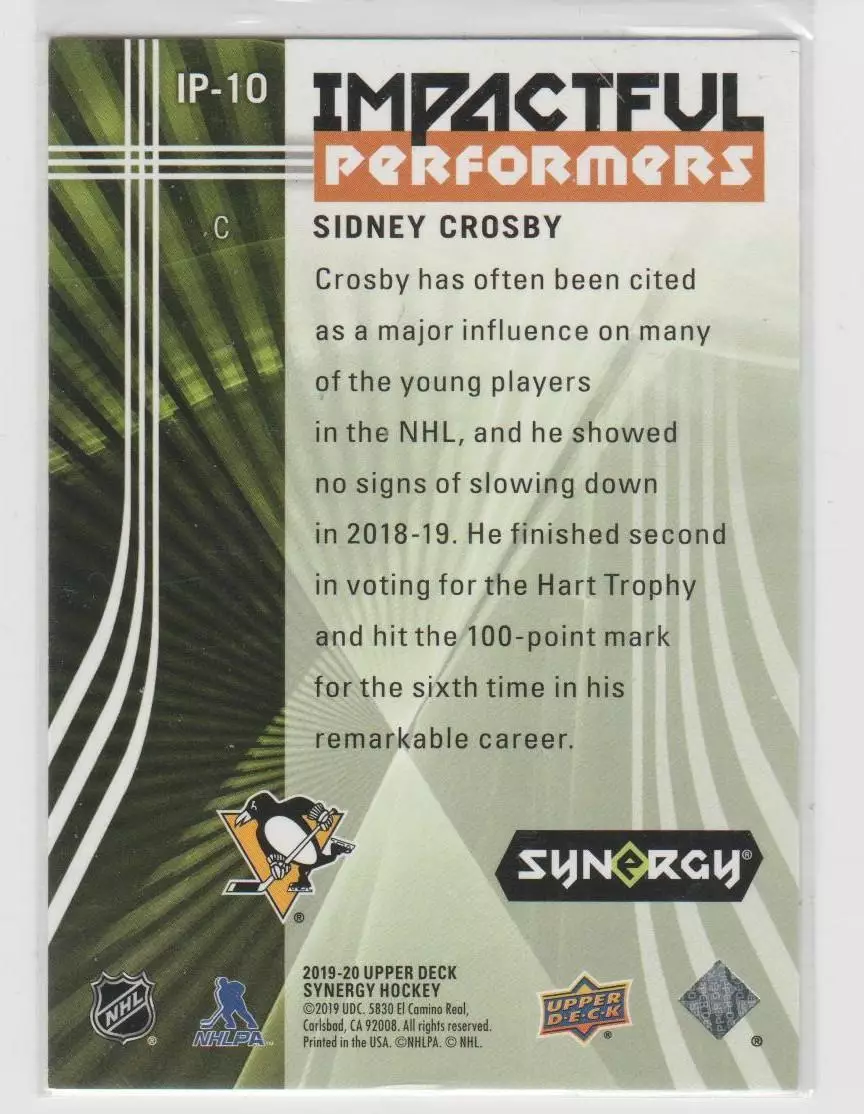 2019-20 Synergy Impactful Performers #IP10 Sidney Crosby 1