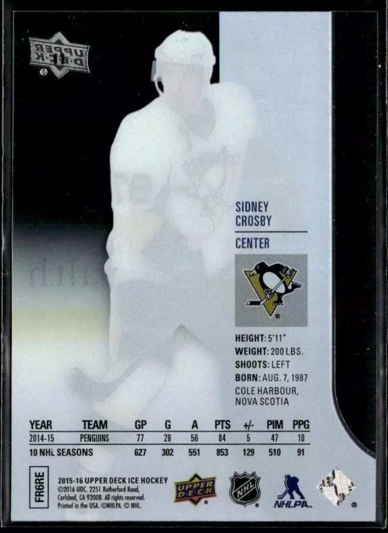 2015-16 Upper Deck Ice #11 Sidney Crosby 1
