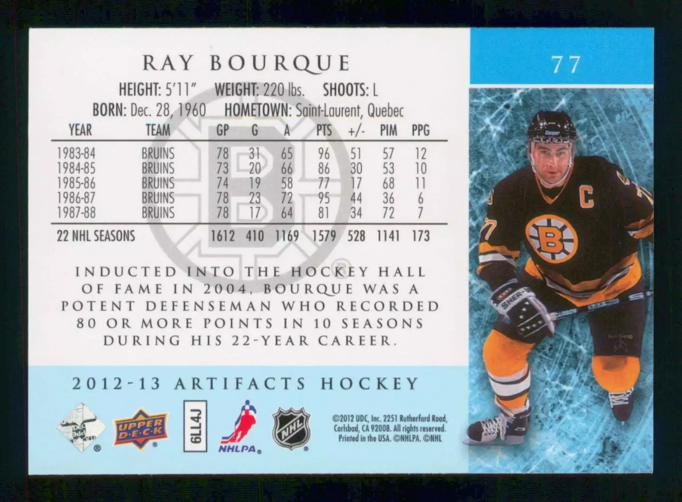 2012-13 Artifacts #77 Ray Bourque 1