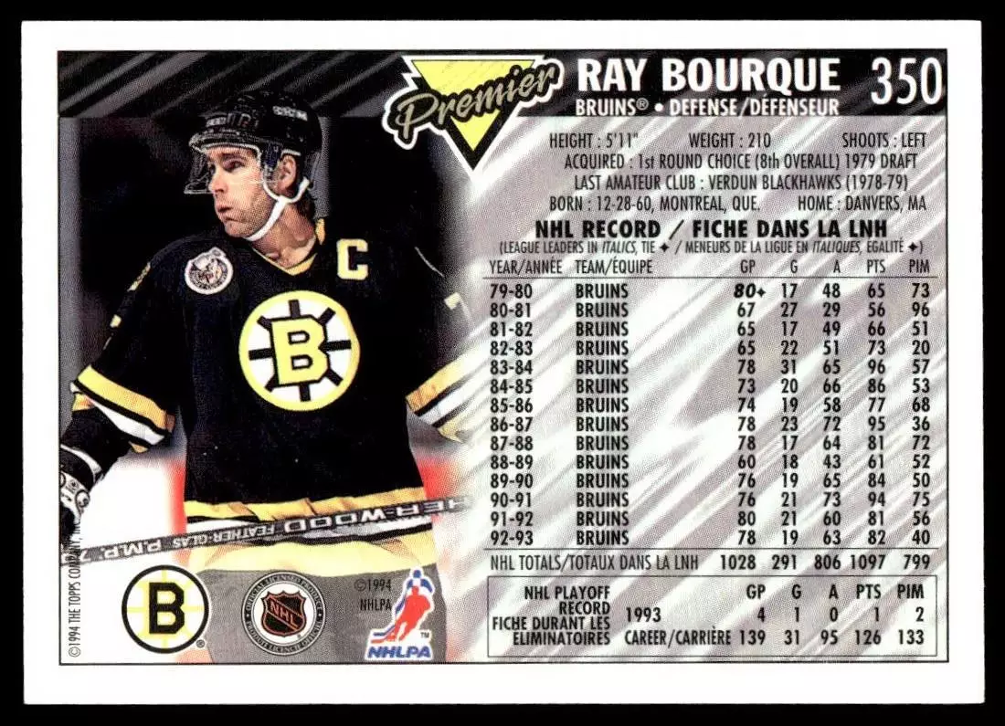 1993-94 OPC Premier #350 Ray Bourque 1