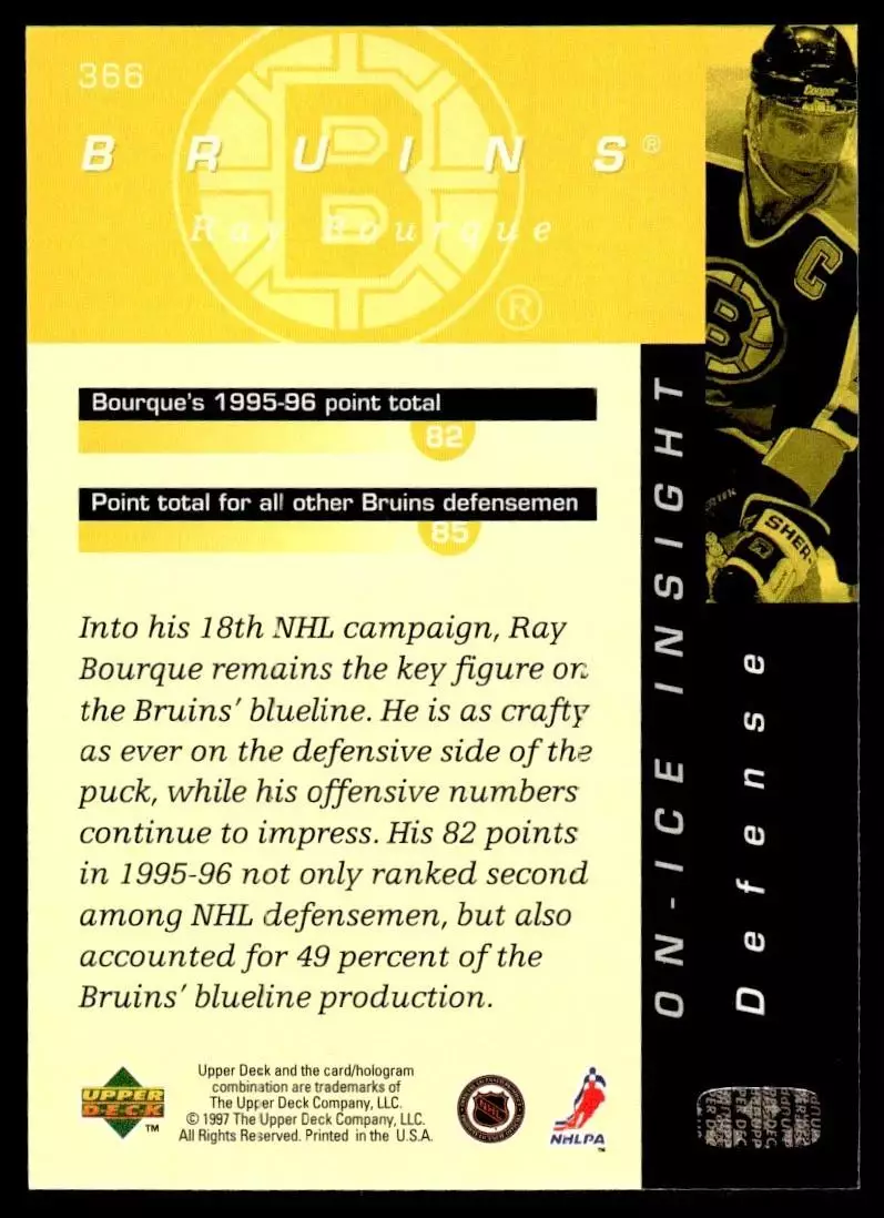 1996-97 Upper Deck #366 Ray Bourque OII 1