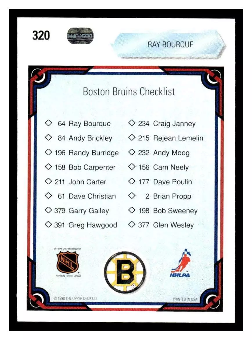 1990-91 Upper Deck #320 Ray Bourque TC 1