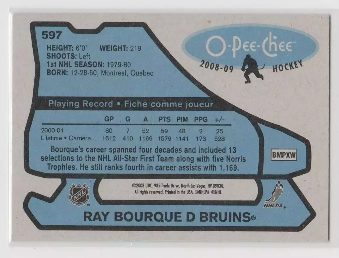 2008-09 O-Pee-Chee 1979-80 Retro #597 Ray Bourque 1