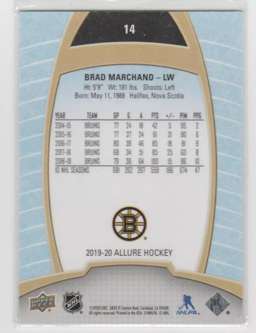 2019-20 Upper Deck Allure #14 Brad Marchand 1