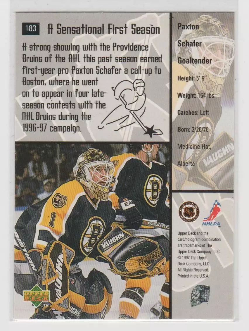 1997-98 Upper Deck #183 Paxton Schafer RC 1