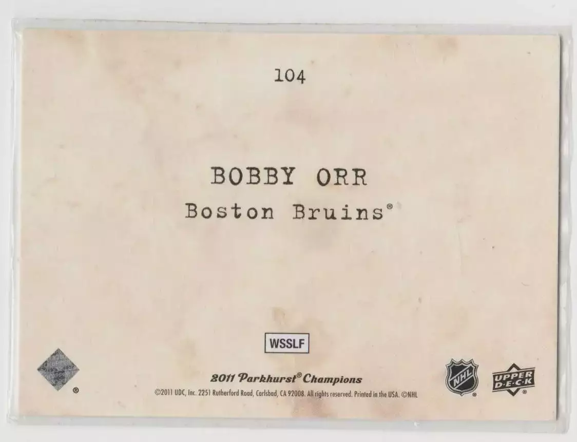 2011-12 Parkhurst Champions #104 Bobby Orr WIRE 1
