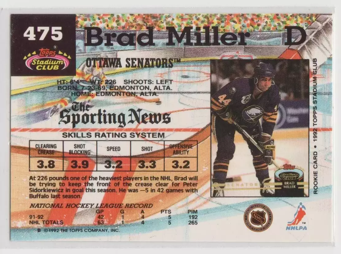 1992-93 Stadium Club #475 Brad Miller 1
