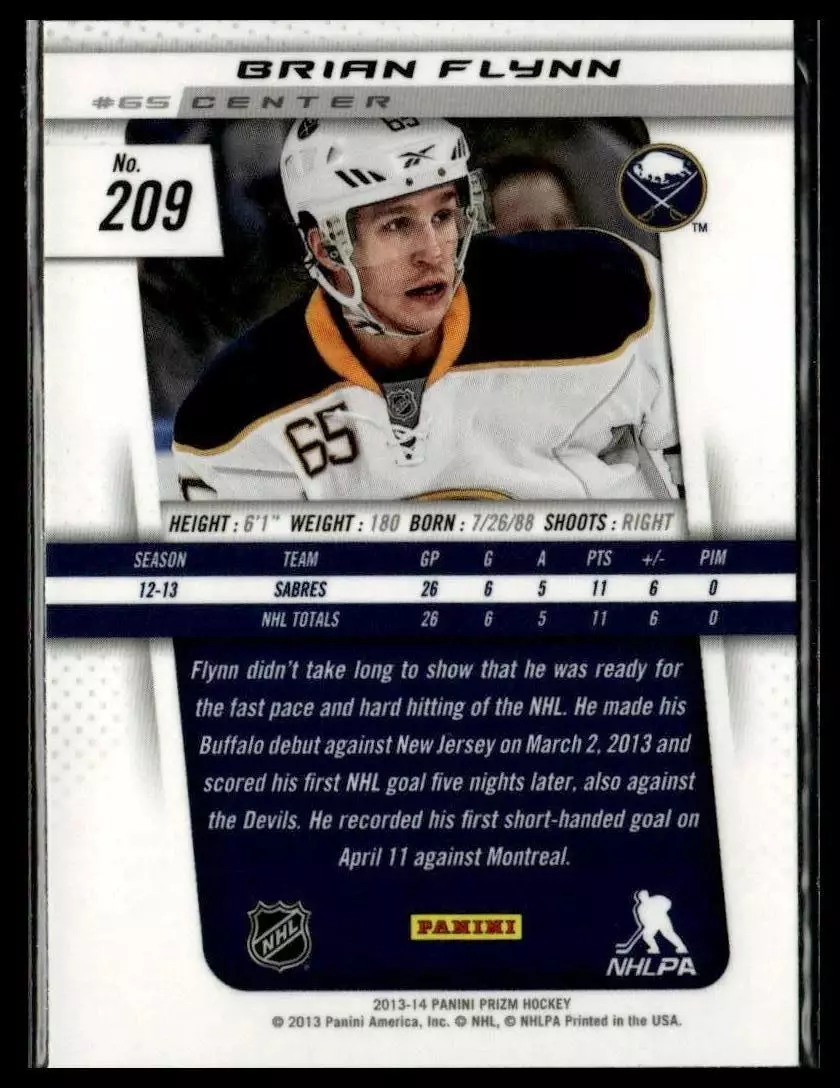 2013-14 Panini Prizm #209 Brian Flynn RC 1