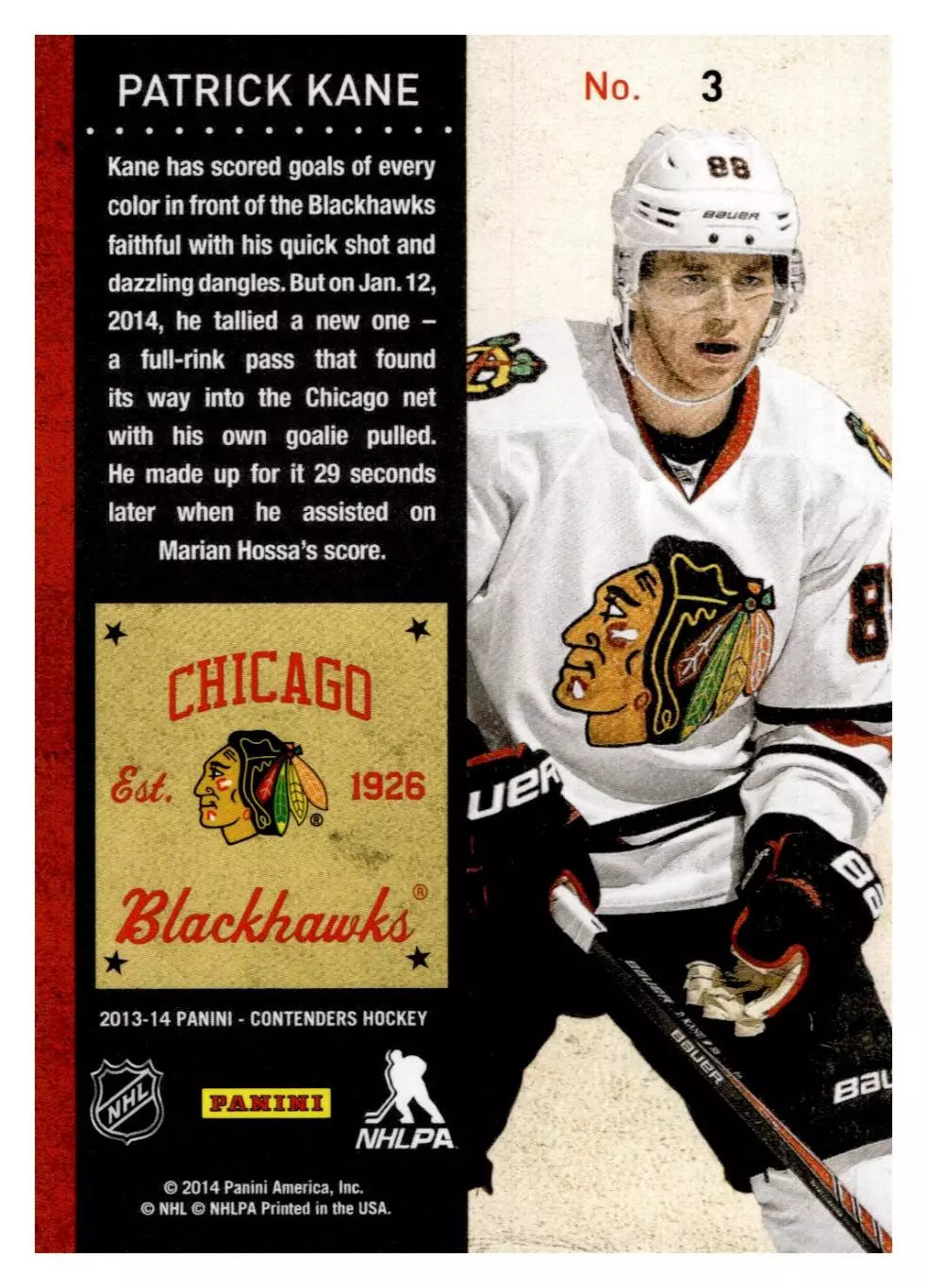 2013-14 Panini Contenders #3 Patrick Kane 1