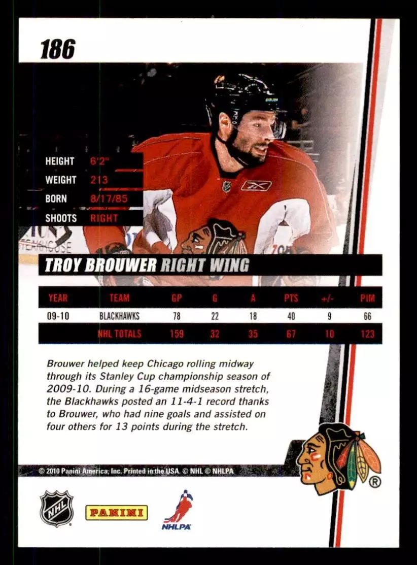 2010-11 Donruss #186 Troy Brouwer 1