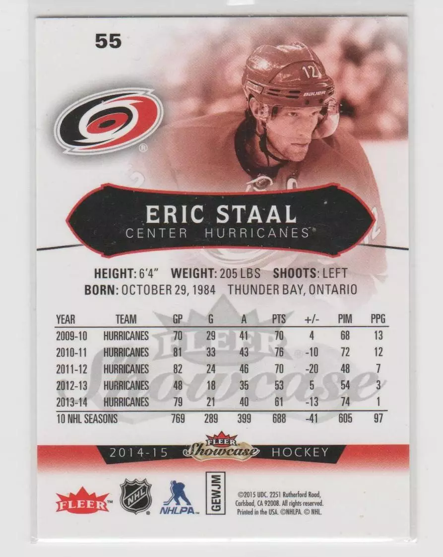 2014-15 Fleer Showcase #55 Eric Staal 1