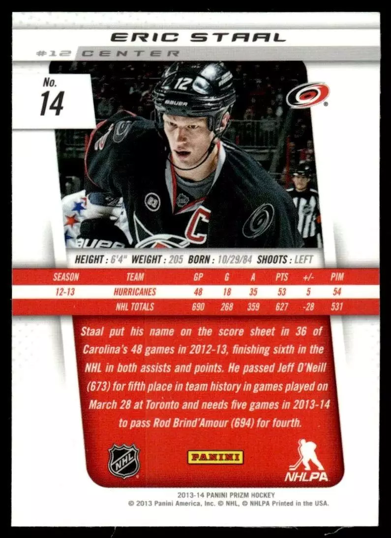 2013-14 Panini Prizm #14 Eric Staal 1