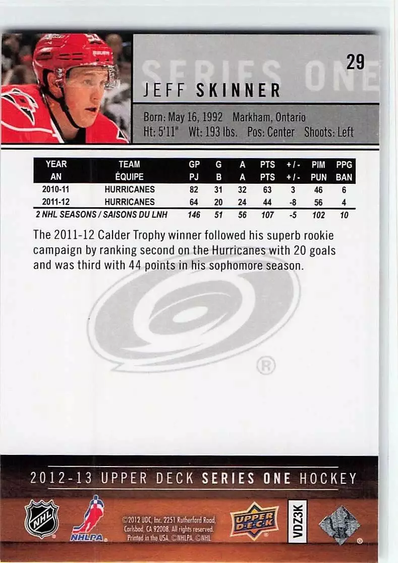 2012-13 Upper Deck #29 Jeff Skinner 1