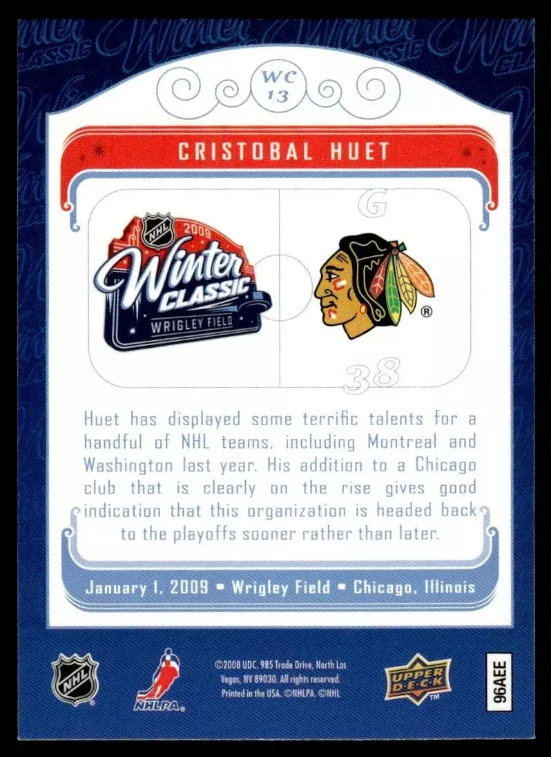 2008-09 Upper Deck MVP Winter Classic #WC13 Cristobal Huet 1