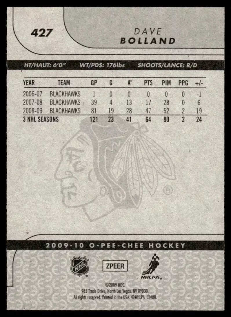 2009-10 O-Pee-Chee #427 Dave Bolland 1