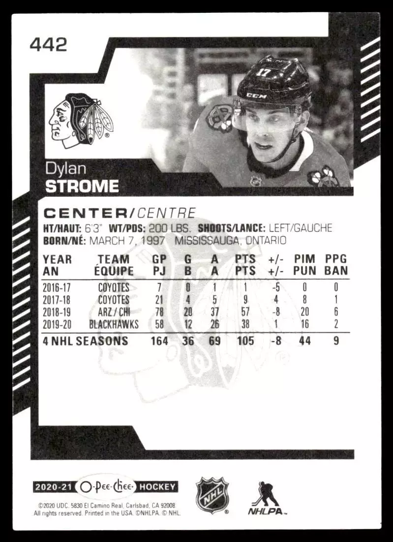 2020-21 O-Pee-Chee #442 Dylan Strome 1