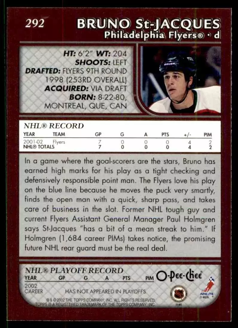 2002-03 O-Pee-Chee #292 Bruno St-Jacques 1