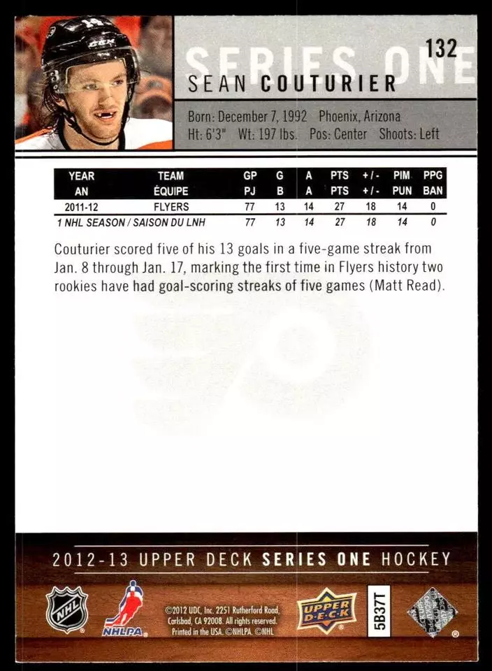 2012-13 Upper Deck #132 Sean Couturier 1