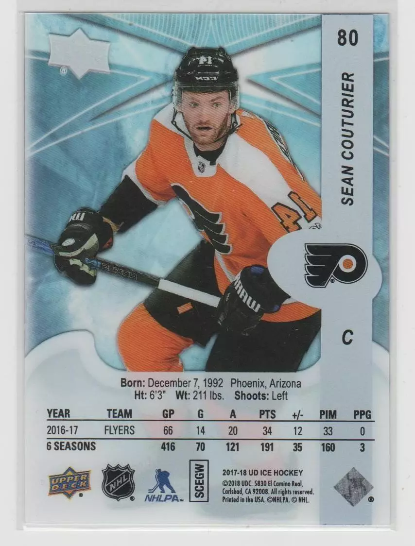2017-18 Upper Deck Ice #80 Sean Couturier 1