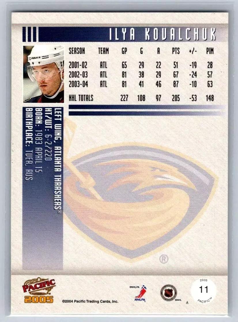 2004-05 Pacific #11 Ilya Kovalchuk 1