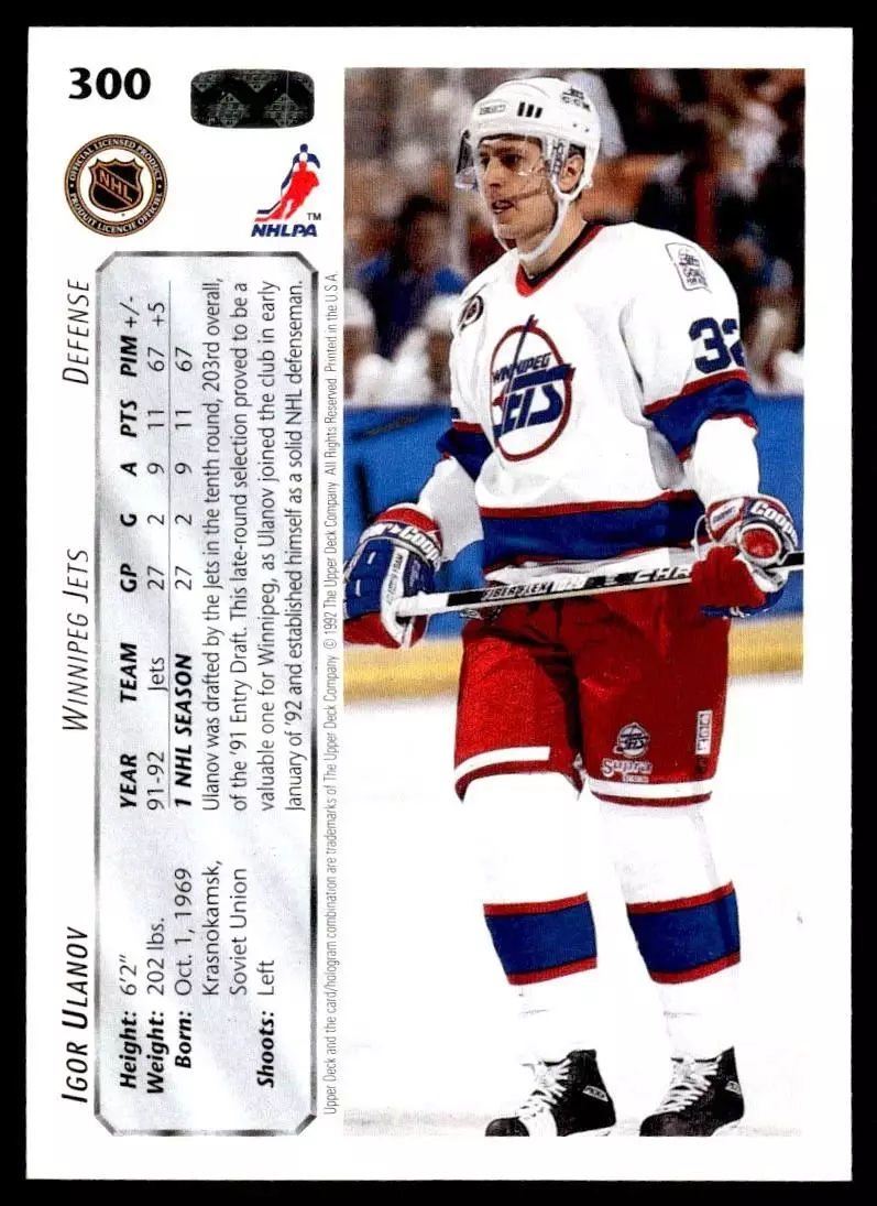 1992-93 Upper Deck #300 Igor Ulanov 1