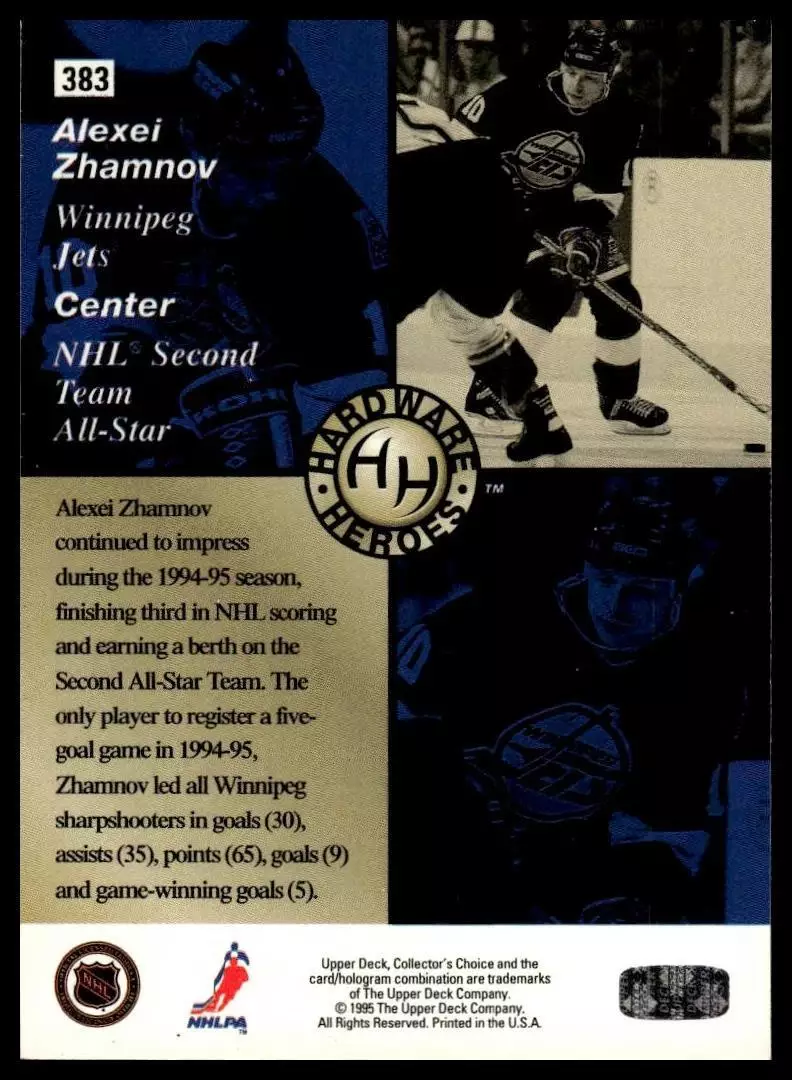1995-96 Collector's Choice #383 Alexei Zhamnov HH 1