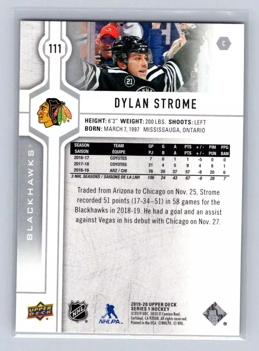 2019-20 Upper Deck #111 Dylan Strome 1