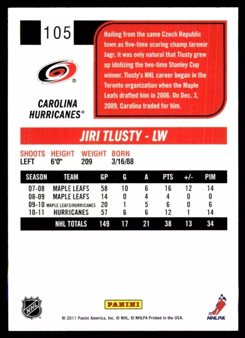 2011-12 Score #105 Jiri Tlusty 1
