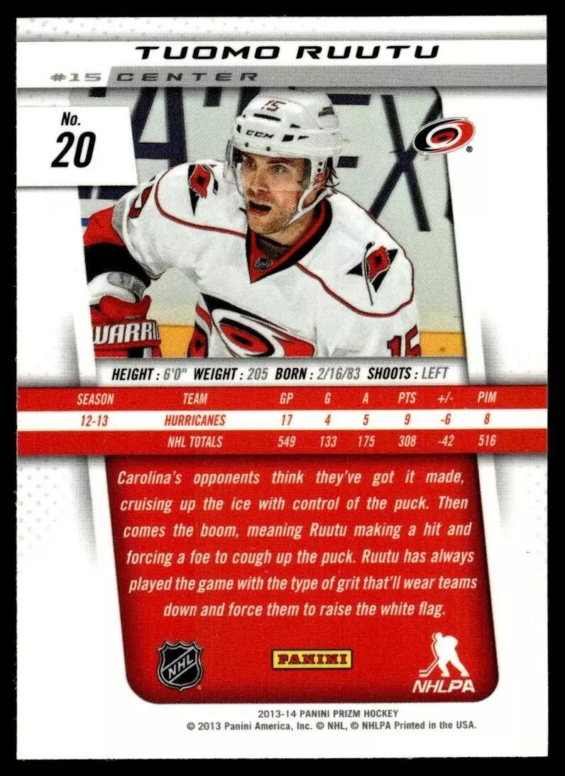 2013-14 Panini Prizm #20 Tuomo Ruutu 1