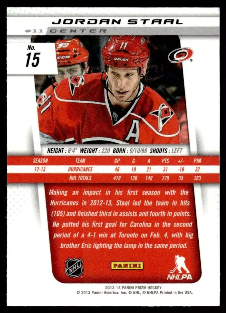 2013-14 Panini Prizm #15 Jordan Staal 1