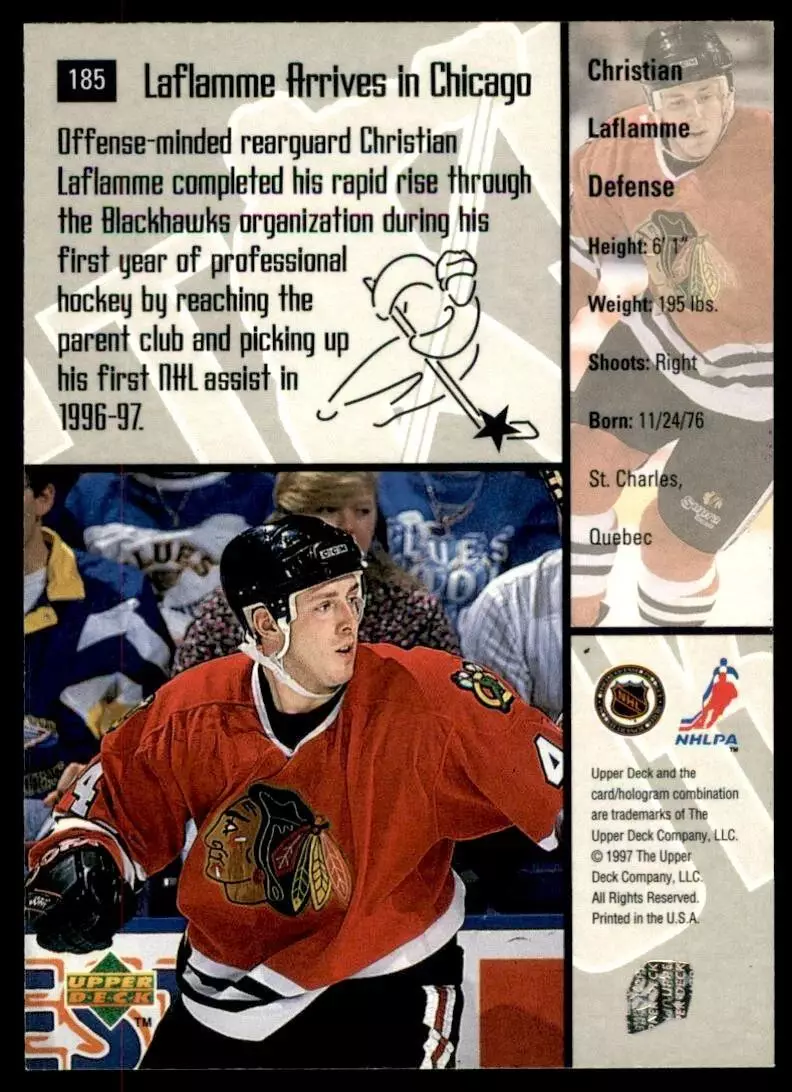 1997-98 Upper Deck #185 Christian Laflamme RC 1