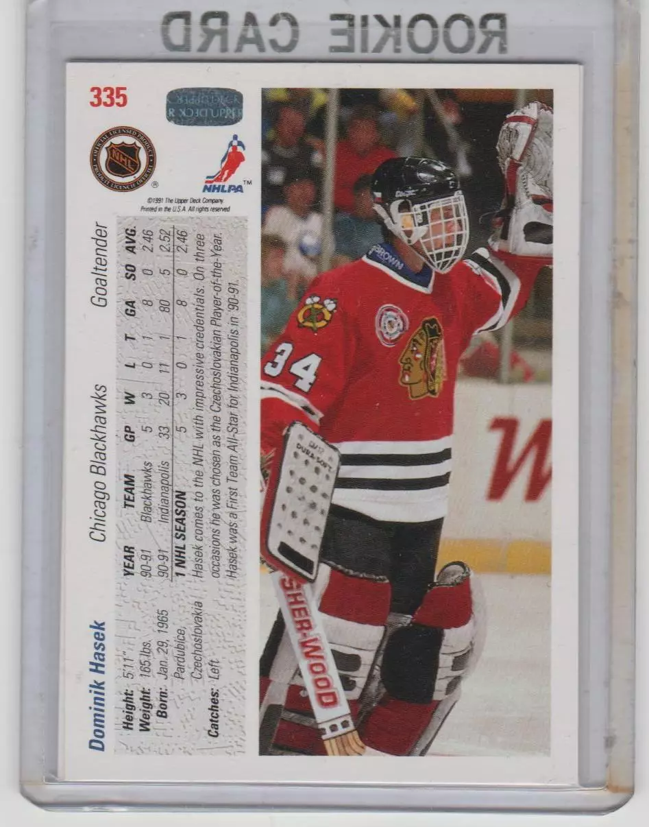 1991-92 Upper Deck #335 Dominik Hasek RC 1