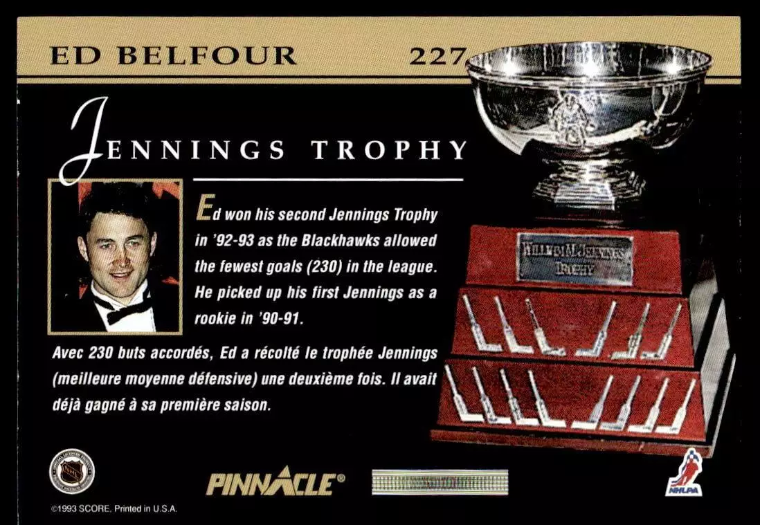 1993-94 Pinnacle #227 Ed Belfour AW 1