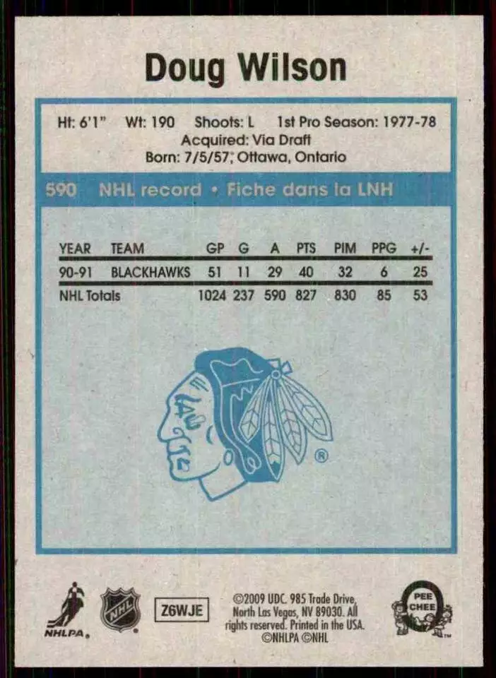 2009-10 O-Pee-Chee Retro #590 Doug Wilson L 1