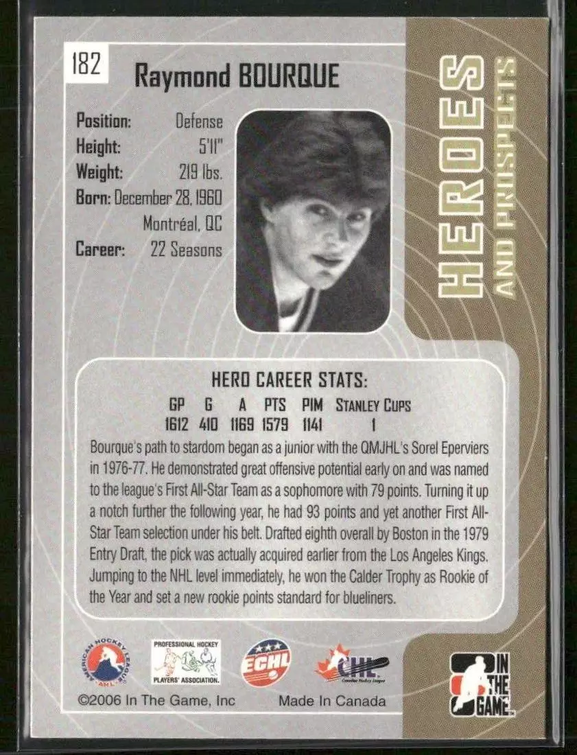 2005-06 ITG Heroes and Prospects #182 Ray Bourque 1