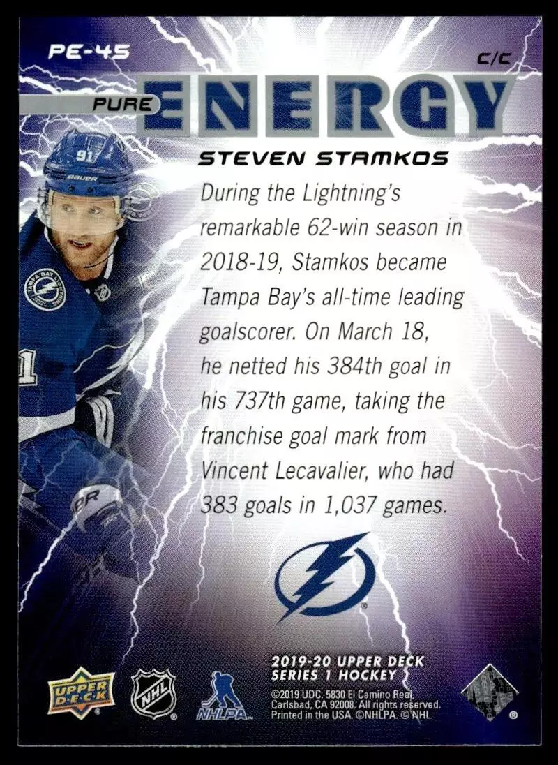 2019-20 Upper Deck Pure Energy #PE45 Steven Stamkos 1