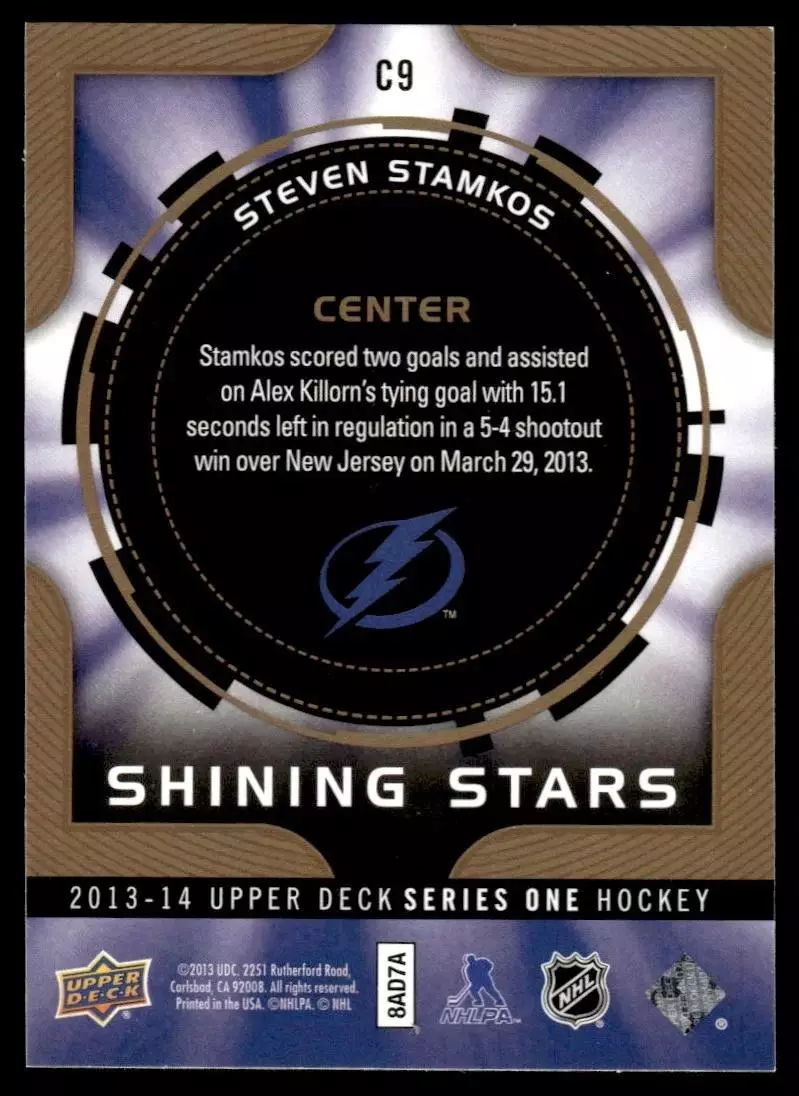 2013-14 Upper Deck Shining Stars Centers #C9 Steven Stamkos 1
